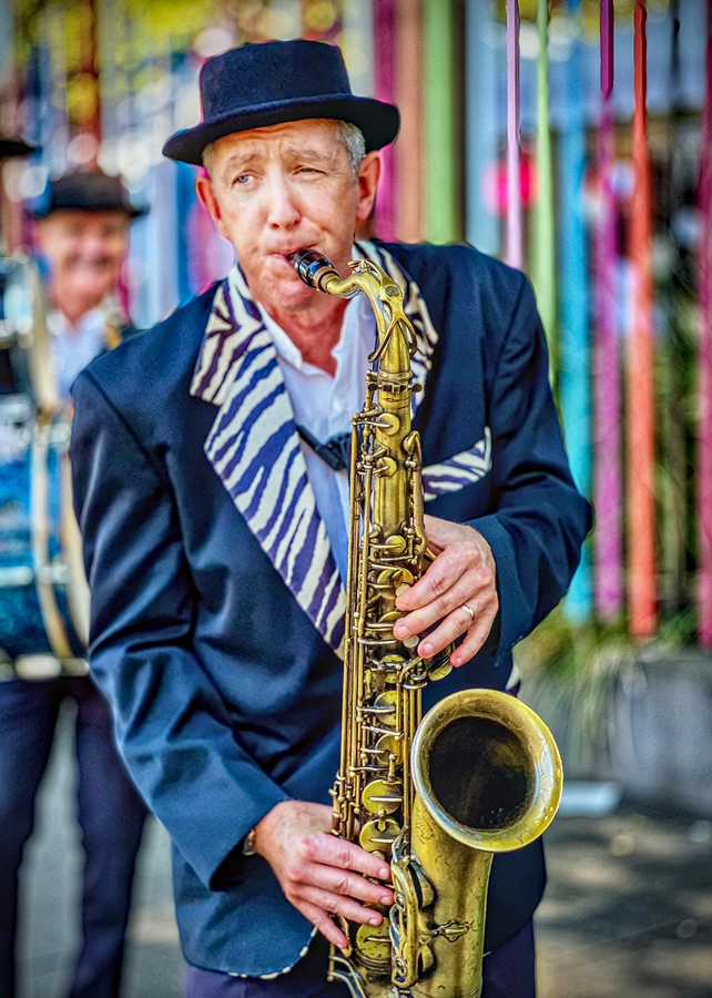 Saxophonist in Glebe Point Road, Image: Mary Regan