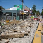 Tram tracks Glebe Point Road unearthed in 2008