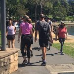 The Glebe Foreshore walk is busier than usual during the COVID-19 restrictions